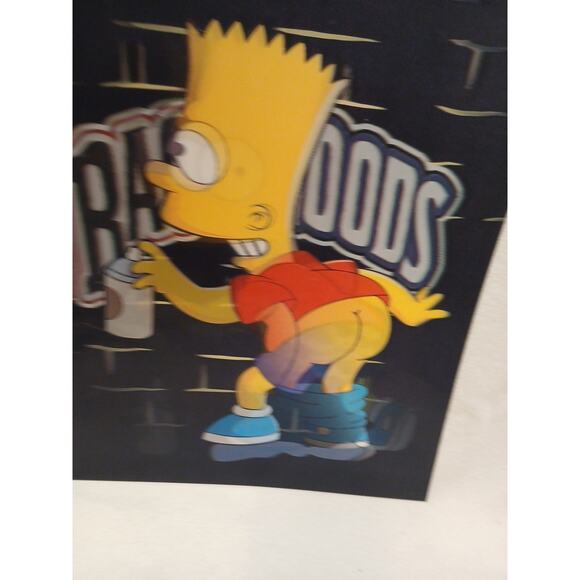 Vintage Bart Simpson 3D Movement backwoods Holographic Poster Shorts On/Off But - Picture 7 of 16